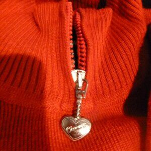 Womens Obermeyer Wool Ski Sweater Large Red Mock